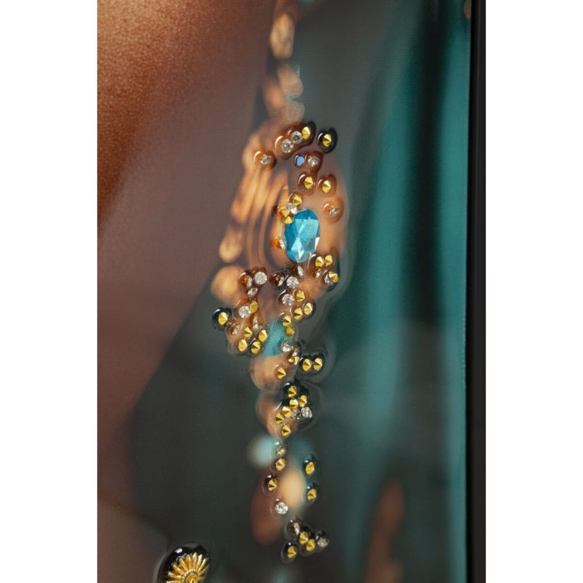 STAMPA DECORATA SU TELA LACCATA C/CORNICE MAYA CM 50X3,5X100