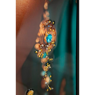 STAMPA DECORATA SU TELA LACCATA C/CORNICE MAYA CM 50X3,5X100