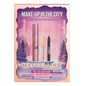 Confezione Regalo Natale Make Up in The City con Mascara Sky High + Lifter Gloss Ice 002 + Matita + Beauty Case