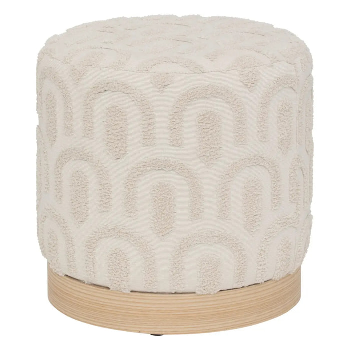 Pouf "Copas" blanc D38x38cm