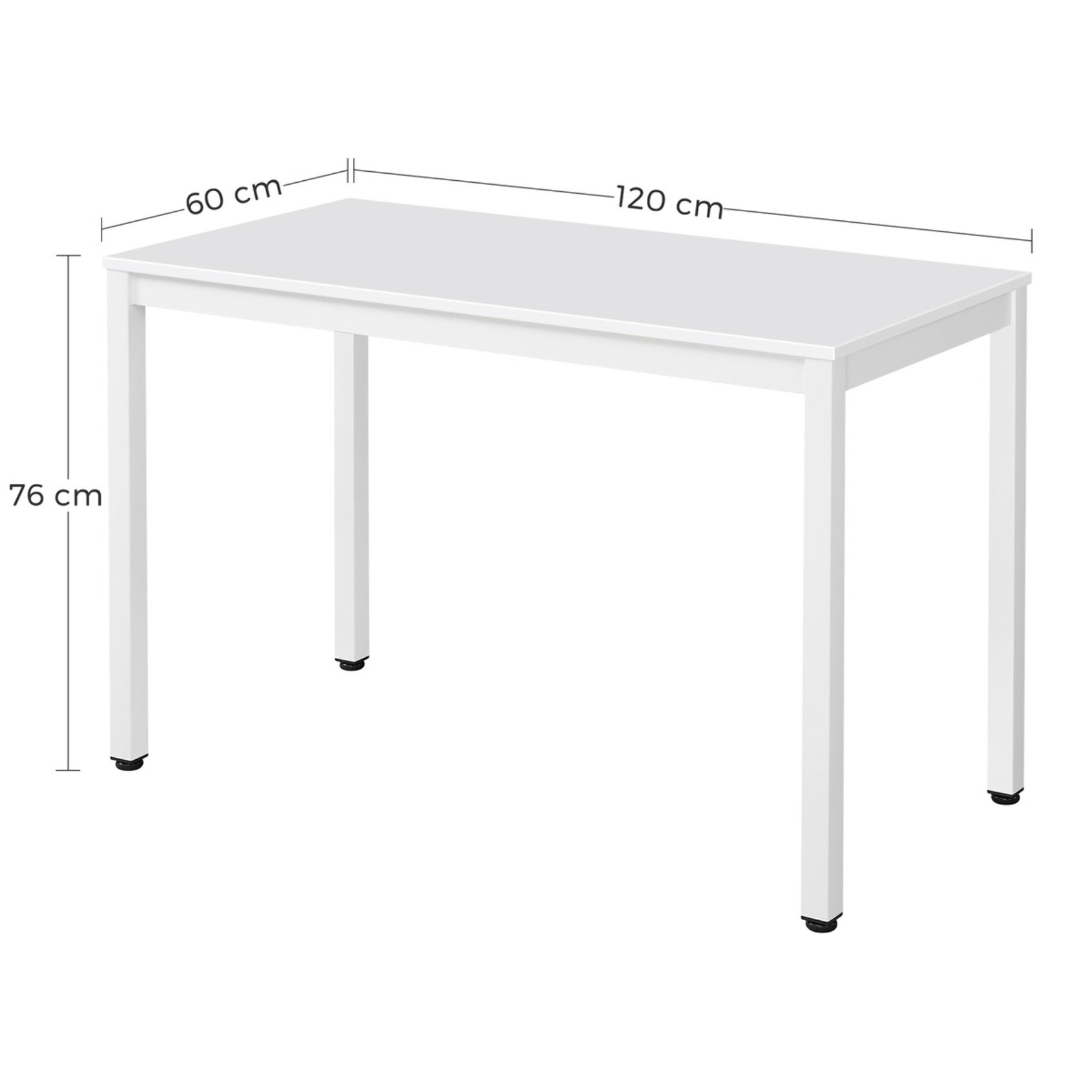 Tavolo rettangolare Tessa 120x60 cm in bianco minimal