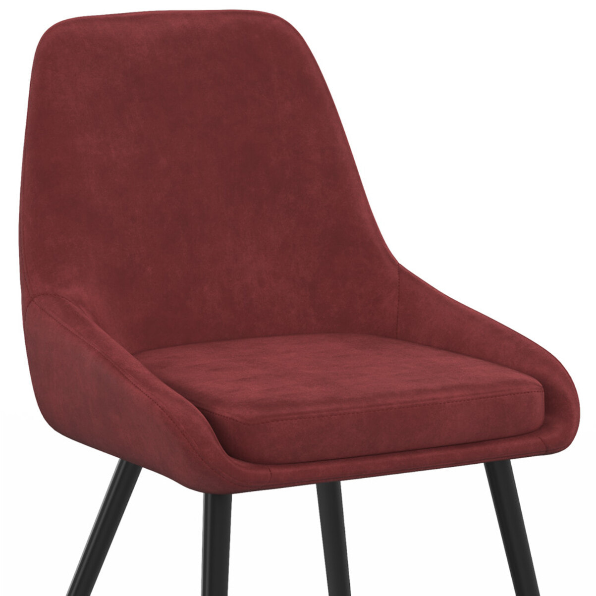 Chaises Olivia velours bordeaux pieds métal - lot de 6