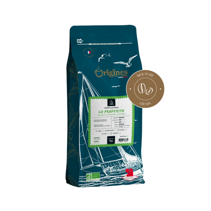 LA PRADERITA - CAFE A LA VOILE - Grains 1 kg