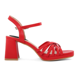 Sandali Donna colore Rosso-Altezza tacco:8cm