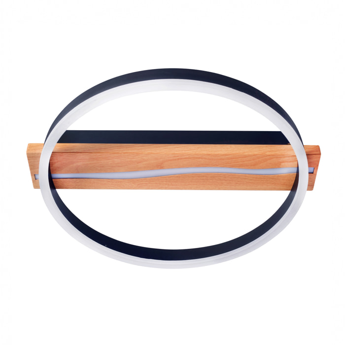 Forlight Plafón LED Eficiente para Techo, Diseño Moderno Negro Opal, Aluminio y Acrílico Resistente, Iluminación Interior de Alta Luminosidad, Auna Round