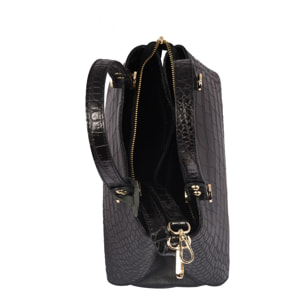 Borse Donna colore Nero-in pelle Made in Italy 21x26x10cm