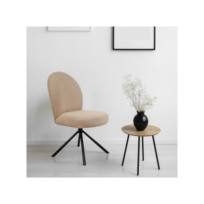 Chaise rotative 180° en tissu bouclette - BÉRANGÈRE