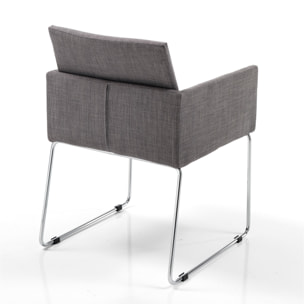 Tomasucci Lot de 2 Chaises rembourrée EMMA GRIS