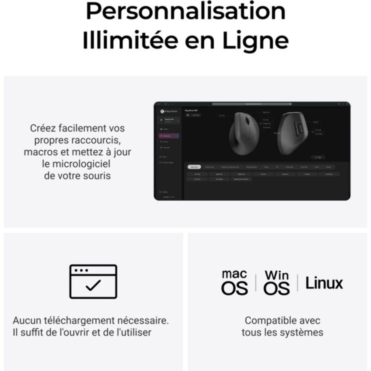 Souris Gamer Sans Fil KEYCHRON M5 8K Wireless