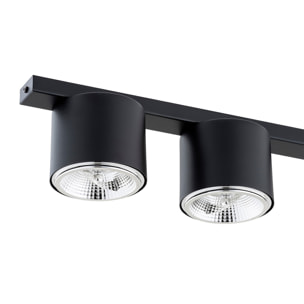 Faretto da soffitto Nano in acciaio nero