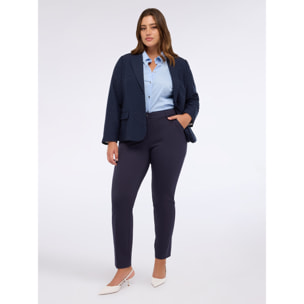 Fiorella Rubino - Pantalones New York en punto Milano - Azul