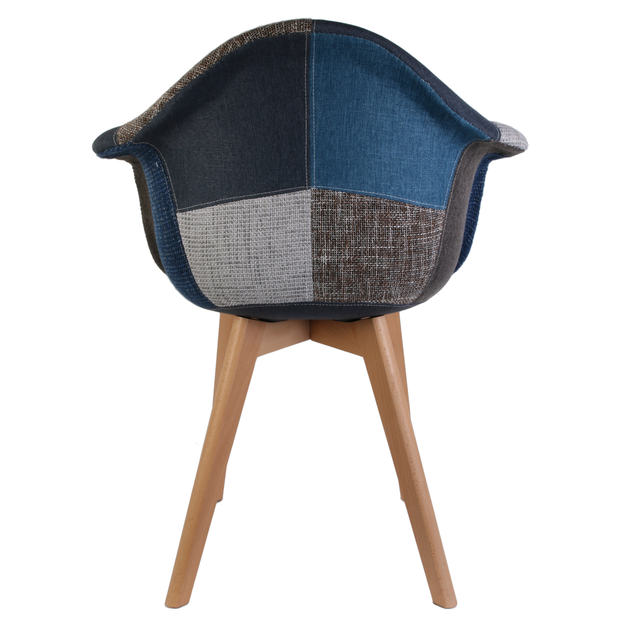 Fauteuil Patchwork Bleu Gris - Lot de 2