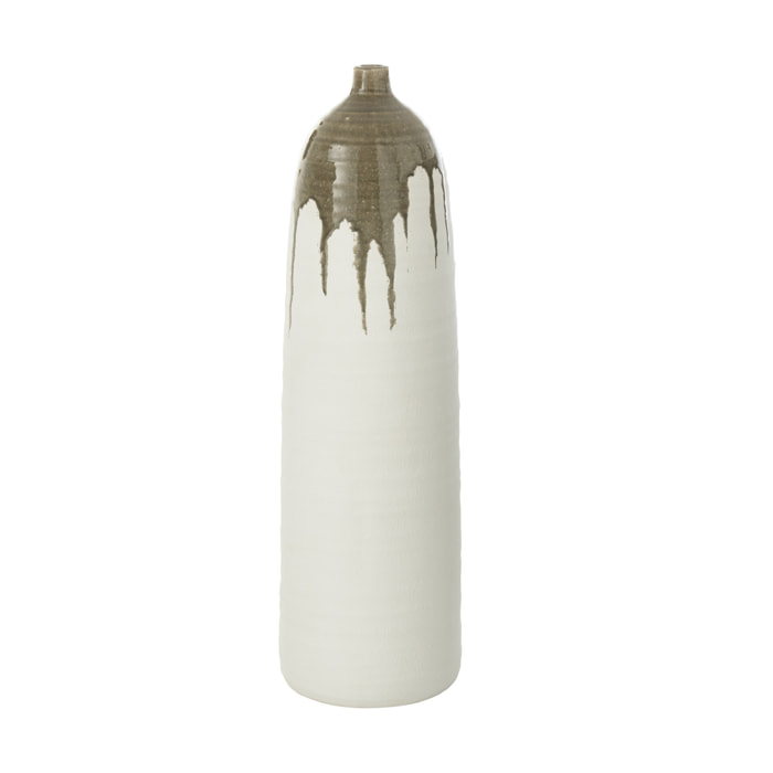 J-Line Vase Olea Bouteille Vert Olive/Blanc Large