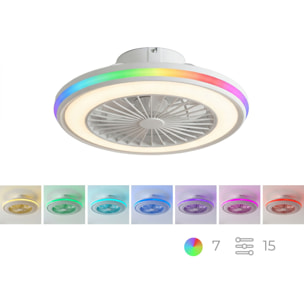 Ventilatore da soffitto con luce LED RGB, pale nascoste e telecomando Nexory InnovaGoods