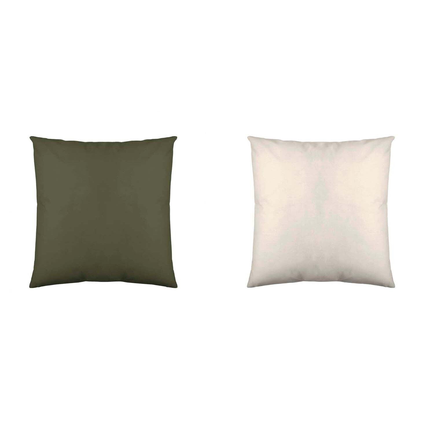 Icehome - Funda de Cojín Estampado - Con Cremallera - Sin relleno - 100% Microfibra - Verde/Vainilla