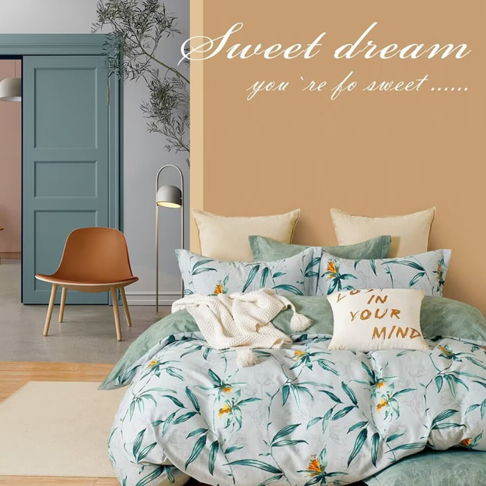 Parure housse de couette en polycoton - loucine