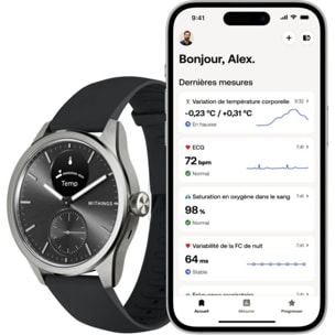 Montre santé WITHINGS Scanwatch 2 42mm Noire + bracelet Cuir