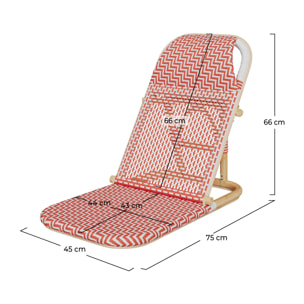 Chaise de plage terracotta pliable en tissage synthétique - Favignana