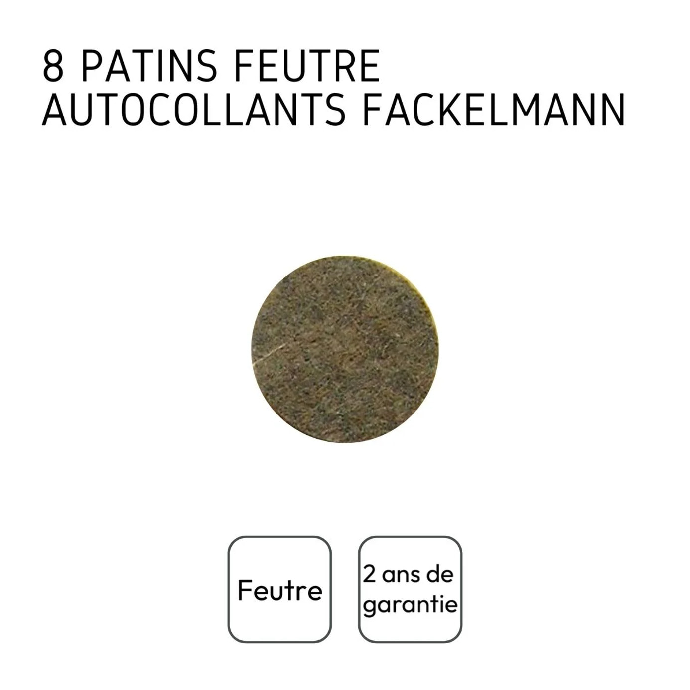 Ensemble de 24 Patins adhésifs en feutre diamètre 22 mm par 12 Fackelmann