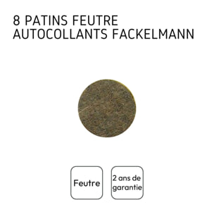 Ensemble de 24 Patins adhésifs en feutre diamètre 22 mm par 12 Fackelmann