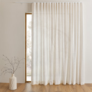 Kit rail extensible + Voilage poly-lin wave - Lin