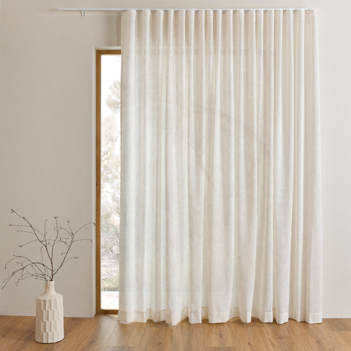 Kit rail extensible + Voilage poly-lin wave - Lin