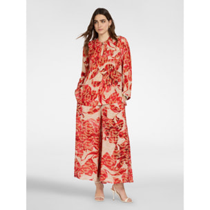 Elena Mirò - Pantalones palazzo estampados - Rojo