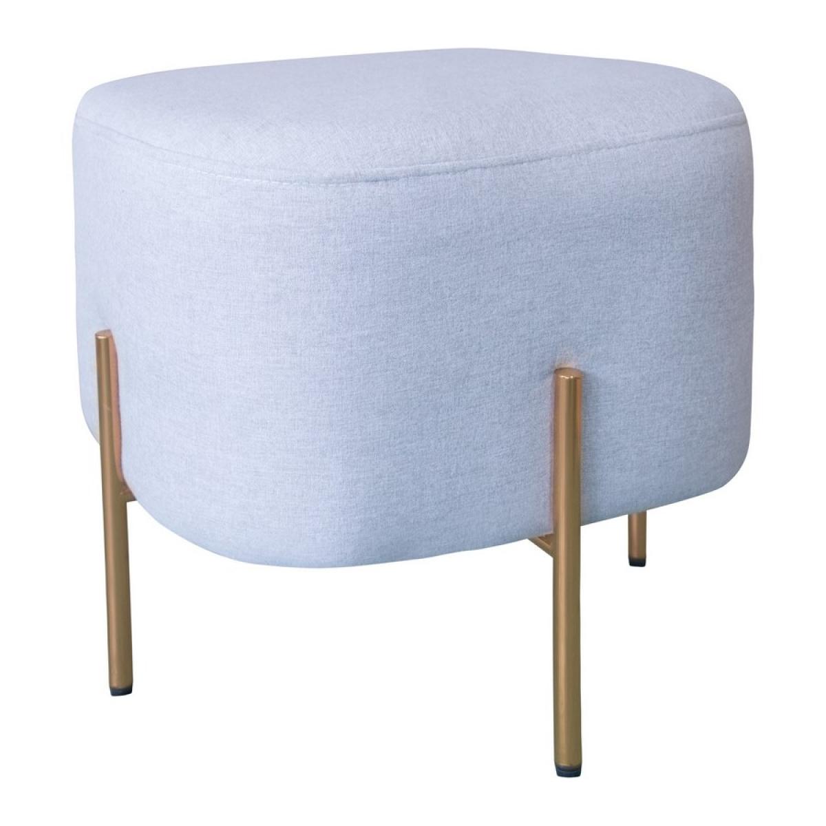 Pouf poggiapiedi in tessuto grigio - Kate