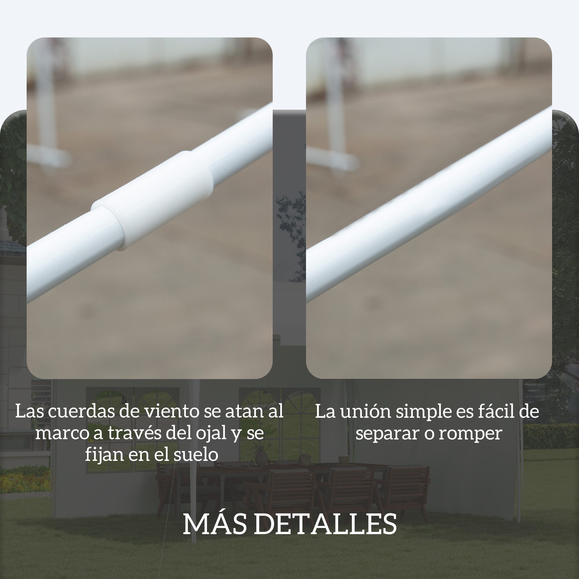 Carpa de Jardín 4x3 m Cenador Desmontable Exterior Gazebo con 2 Paneles Laterales 2 Ventanas y Marco de Acero Anti-UV Impermeable para Terraza Patio Blanco