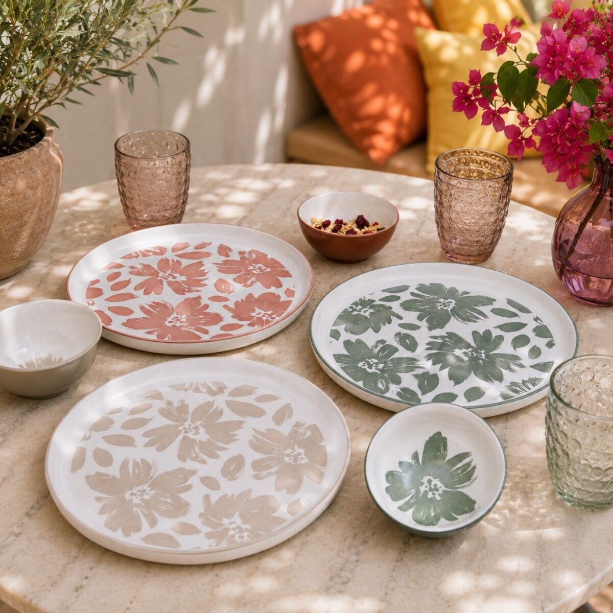 Lot de 6 grandes assiettes, HANAE