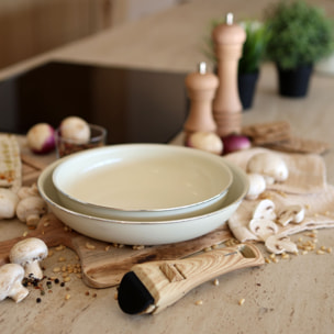 Lot de 2 poêles crème revêtement céramique - Tous feux COLORAMA