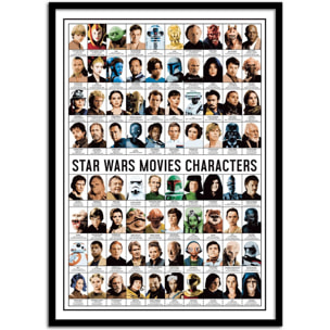 Affiche - Star Wars Movies Characters - Olivier Bourdereau