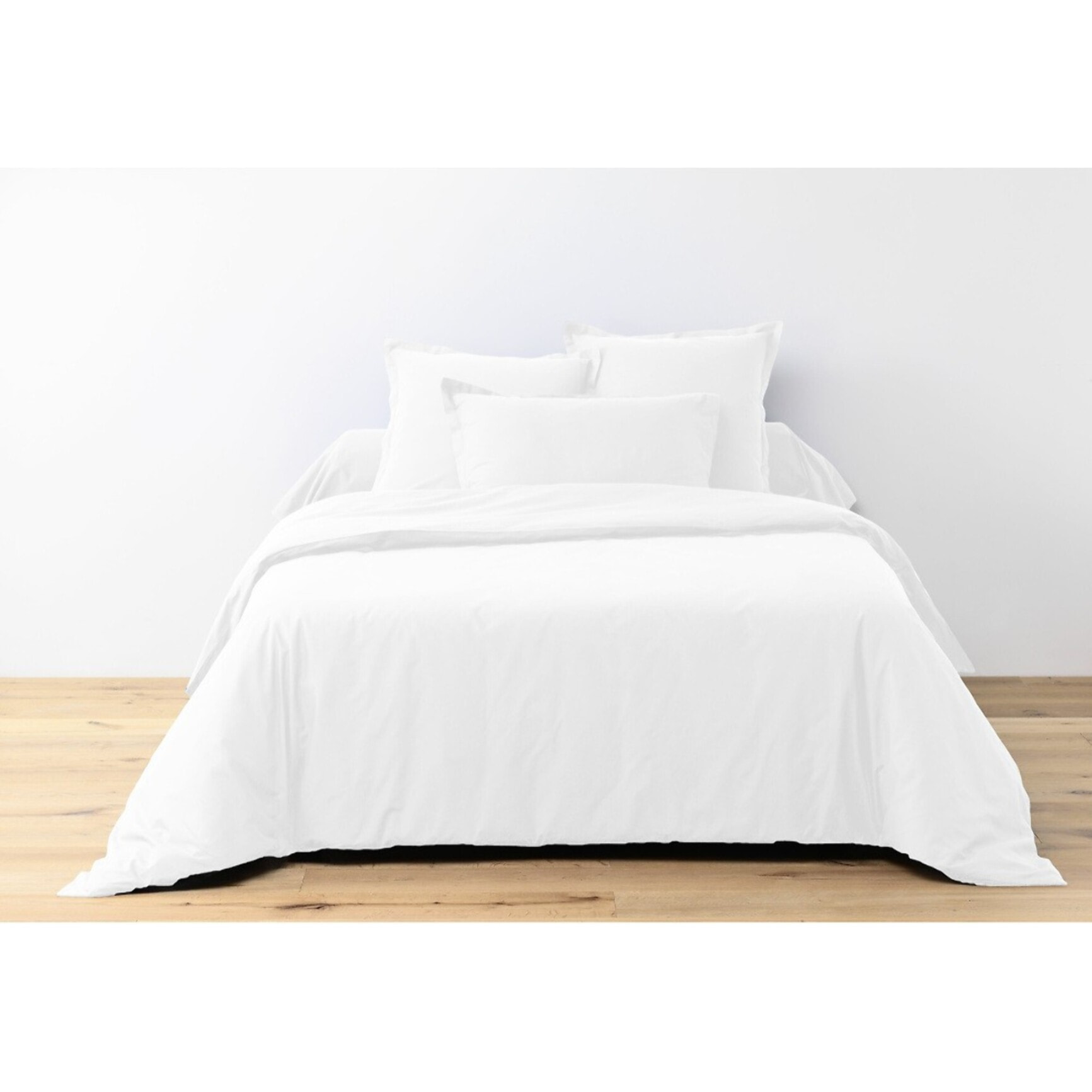 Parure De Drap 3 Pcs Drap Housse 90x190cm 100% Coton 57fils/cm2 Blanc