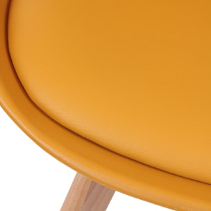 Chaise Scandinave Coque Rembourree Jaune - Lot De 4