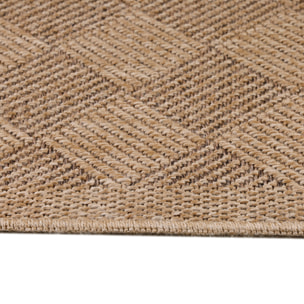 DHAKA - Tapis intérieur/extérieur aspect jute tissage chevron noir