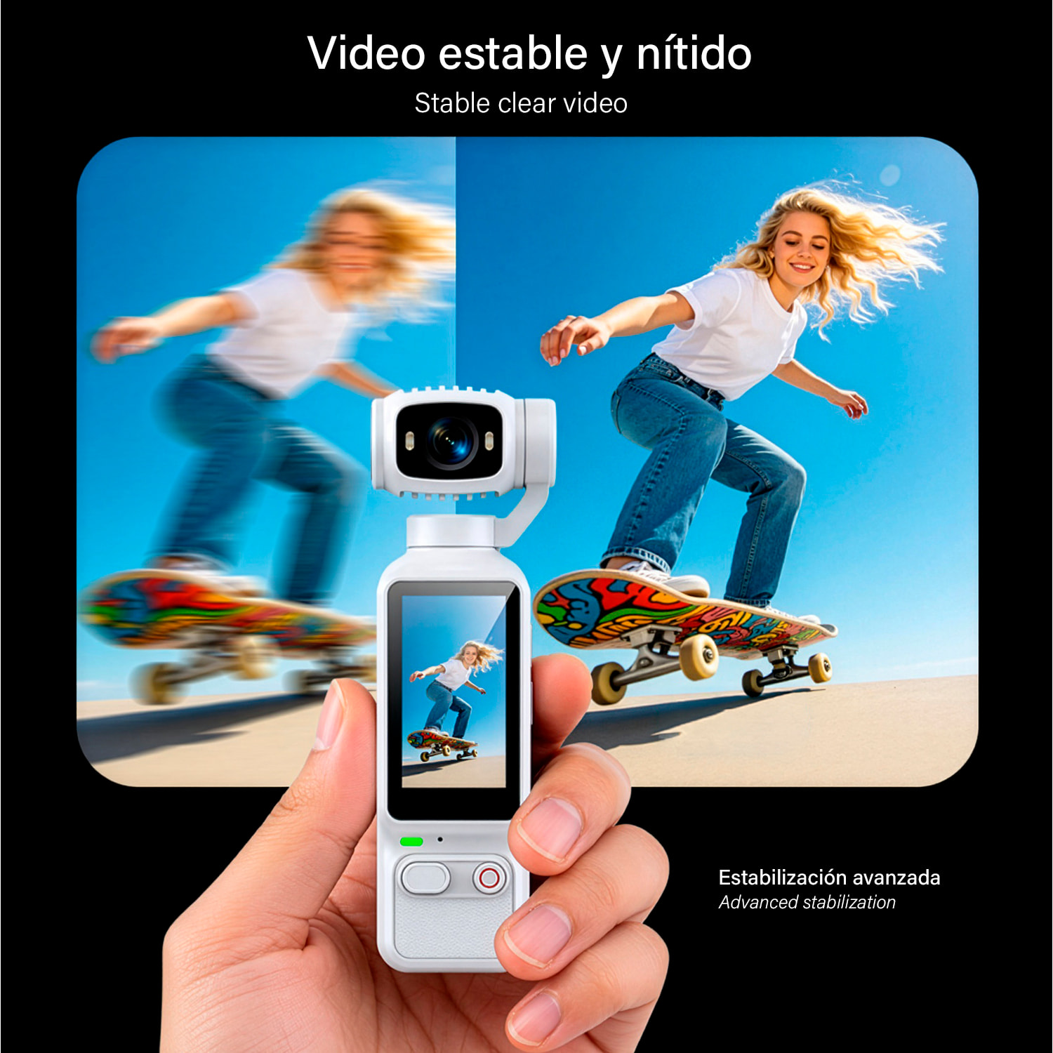 Cámara deportiva LK-032 de 48MPX con giro 180°, pantalla HD 1,97” ideal para fotos y vídeos en FHD, con grabación en ciclo y linterna. Incluye trípode y lanyard de muñeca.
