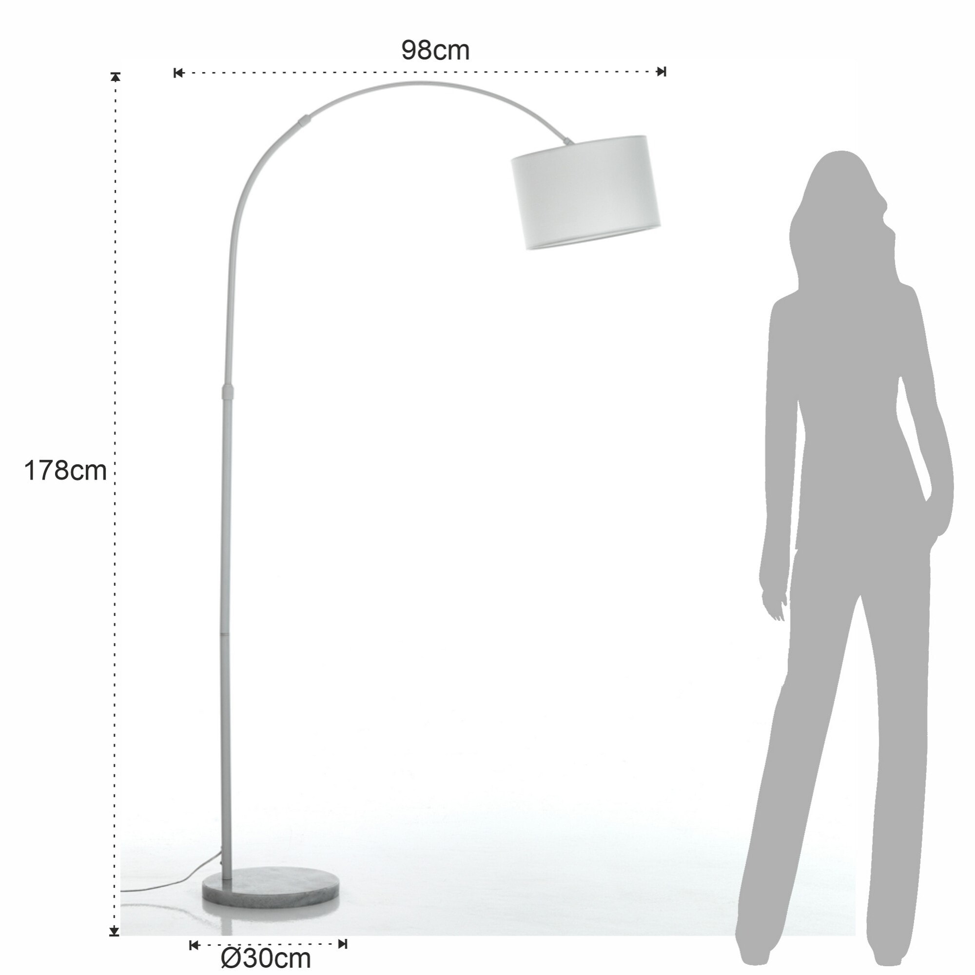 Lampadaire Tomasucci THIE, en marbre et acier, blanc
