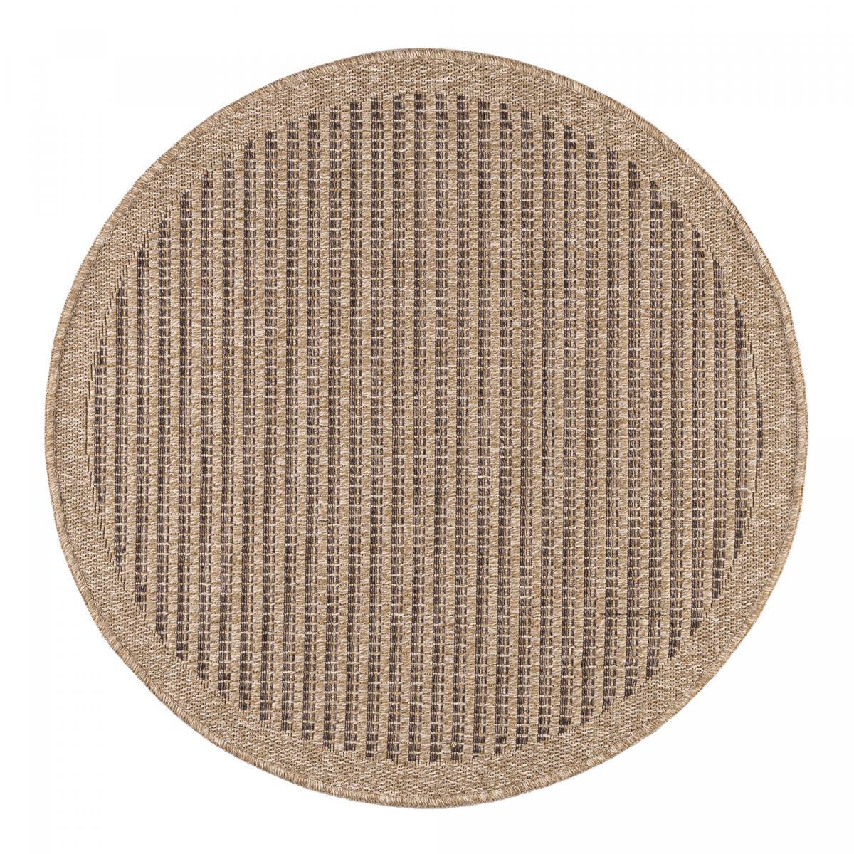 Tapis extérieur tissé kilim rond GOVI