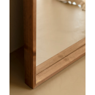 Miroir effet bois massif ton chêne foncé en différentes tailles