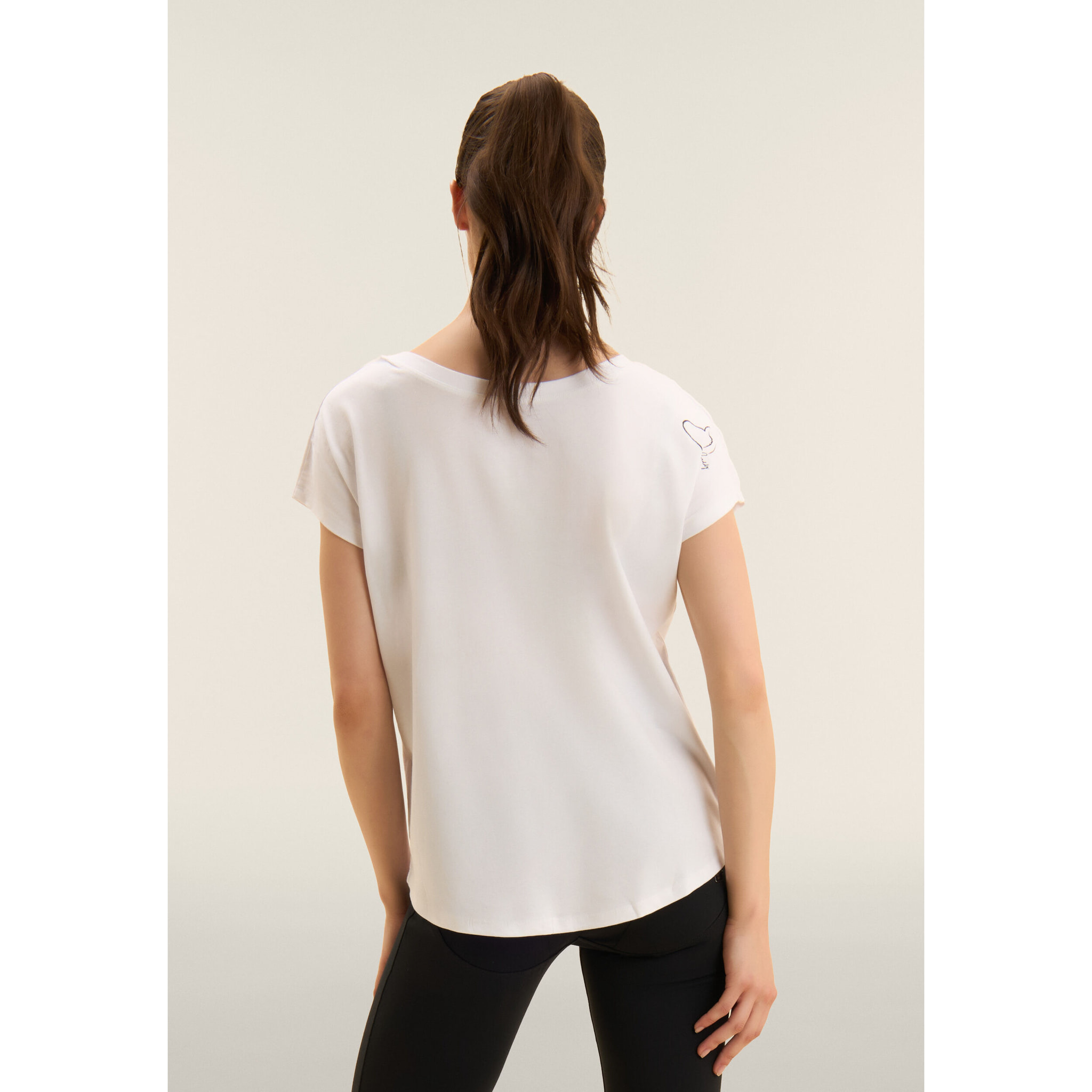 T-shirt reversibile con cuori e logo