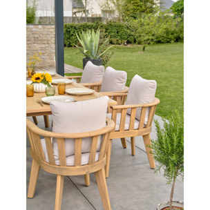 LISO - Ensemble repas de jardin 8 places - Acacia