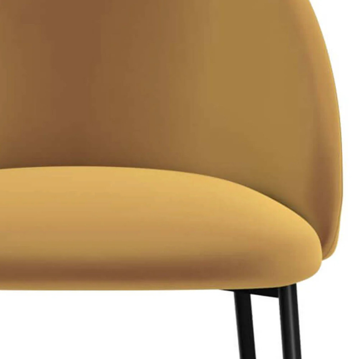 Lot de 2 chaises pour îlot central 66 cm en velours jaune moutarde - Karl