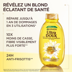 Lot de 6 - Garnier Ultra Doux Soleil de Camomille Shampooing Illuminant 600ml - Homme & Femme