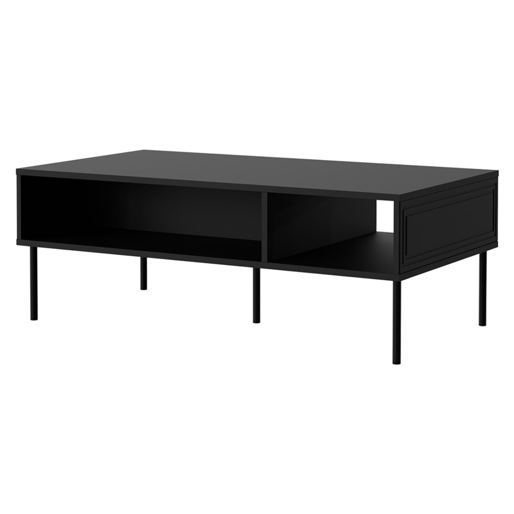 Lavaggi - table basse - 2 niches - 110 cm - Noir