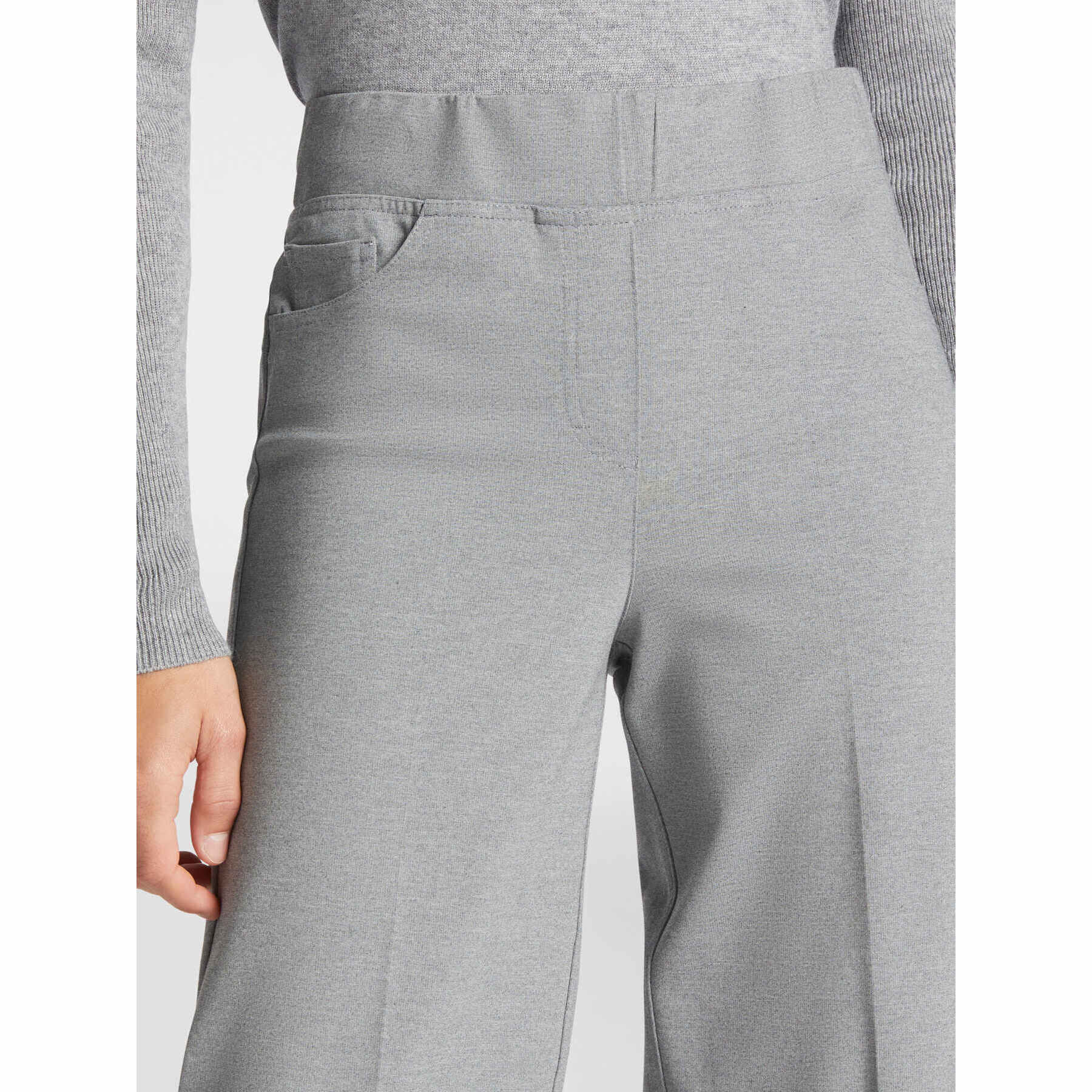 Elena Mirò - Pantalones pull on de punto Milano - Gris