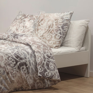 Parure de lit avec housse de couette 240x220 cm + 2 taies d'oreiller 65x65 cm 100% percale de coton - NANTAISE -