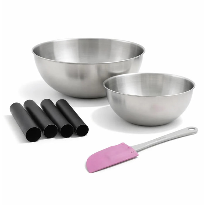 Set de 7 ustensiles de pâtisserie 4 moules à gâteaux 2 bols et 1 spatule en silicone Zenker Smart Pastry