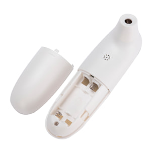 Termometro a infrarossi senza contatto. Modalità temperatura corporea e di oggetti. Avviso sonoro per temperature ≥38°C.