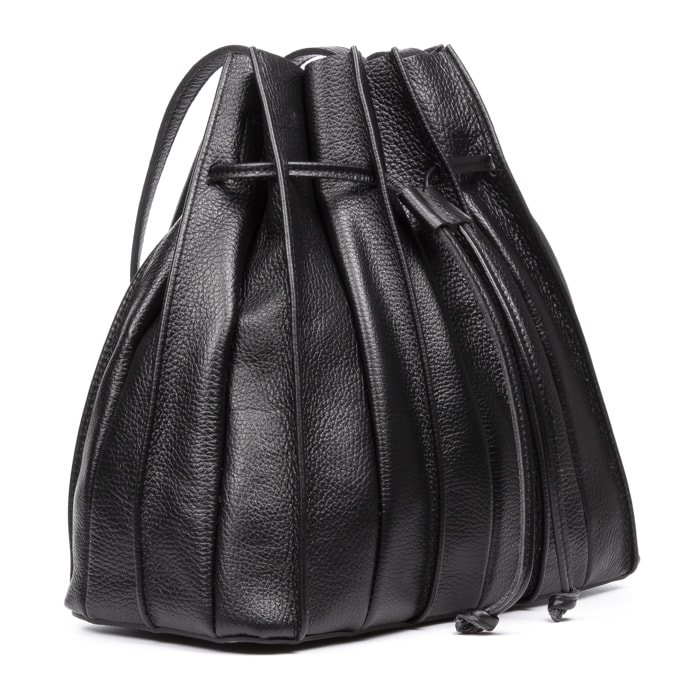 Albiolo bolso de hombro de mujer. Piel auténtica acabado Dollaro.