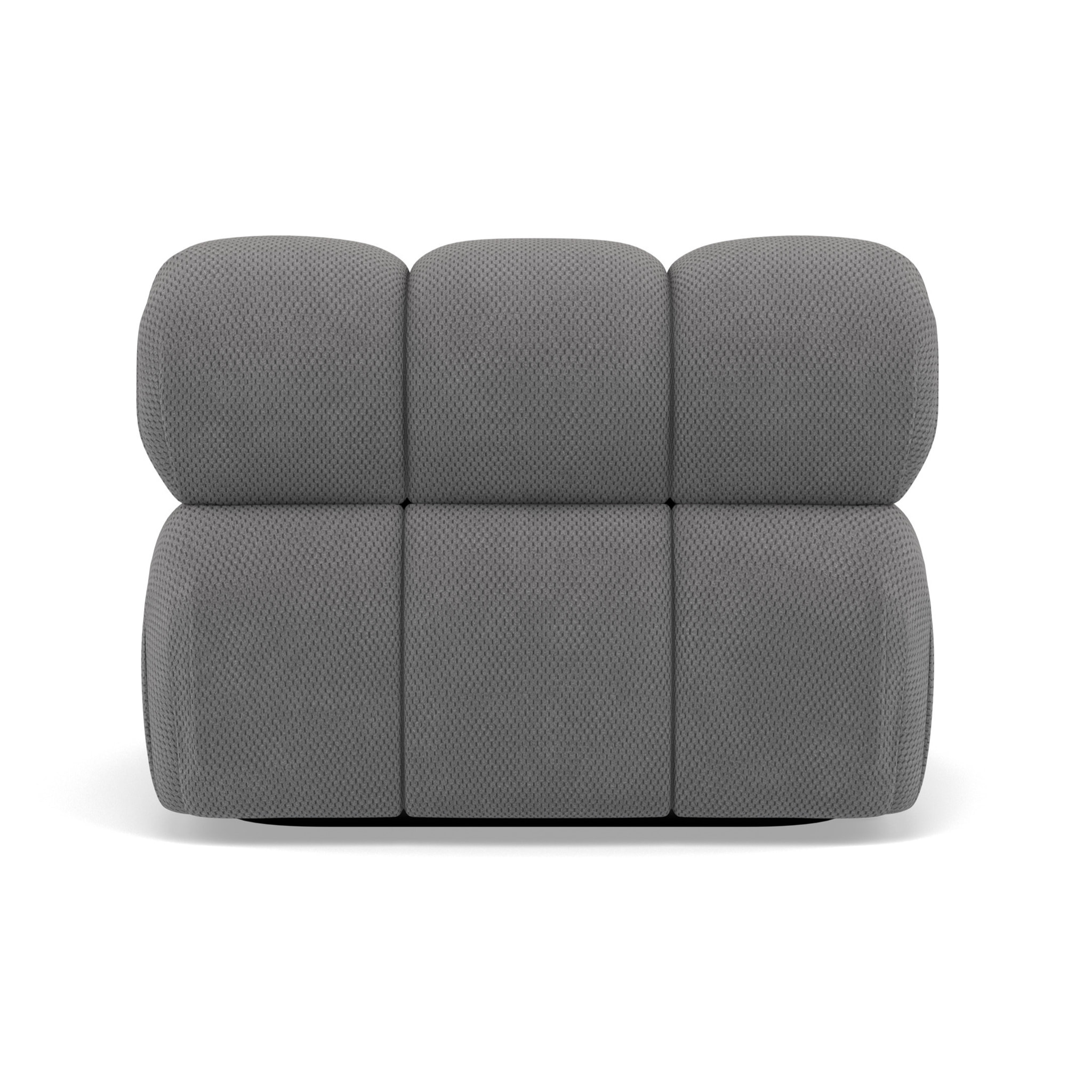 Ruby - module d'assise sans accoudoirs en velours texturé - Gris